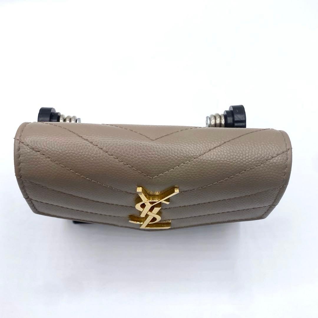 箱付き⭐サンローランパリ 三つ折り財布 キルティング YSL カサンドラ