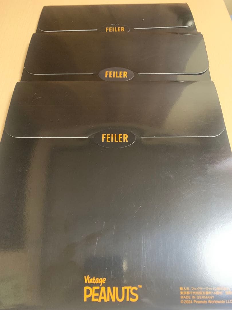 【新品•未使用】 FEILER / フェイラー スヌーピー　タオルハンカチ　3枚