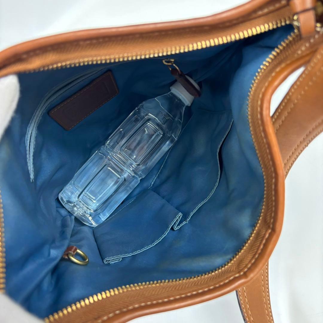 COACH コーチ ショルダーバッグ デニム ブルー パッチワーク バケツ型