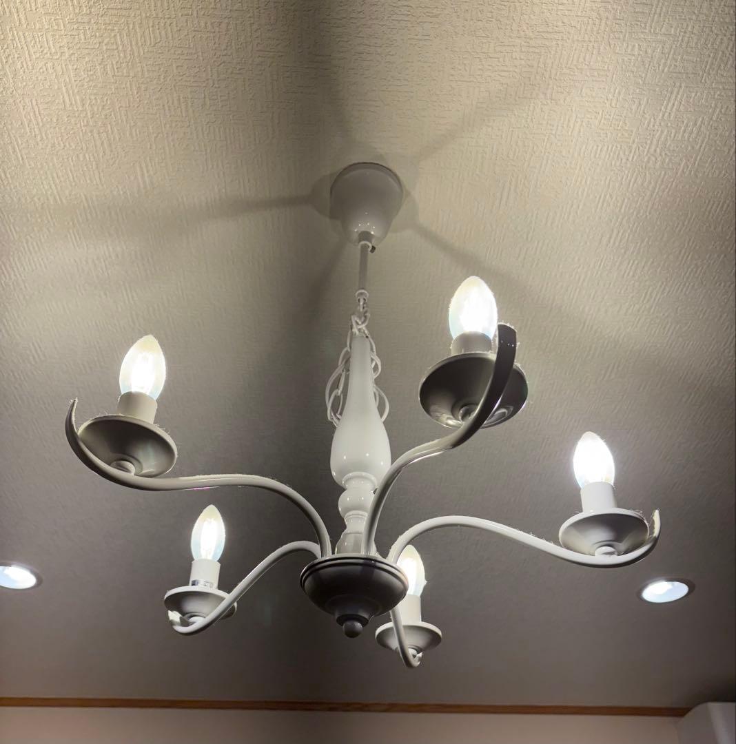 ☆フランフラン　ホワイトシャンデリア 5灯