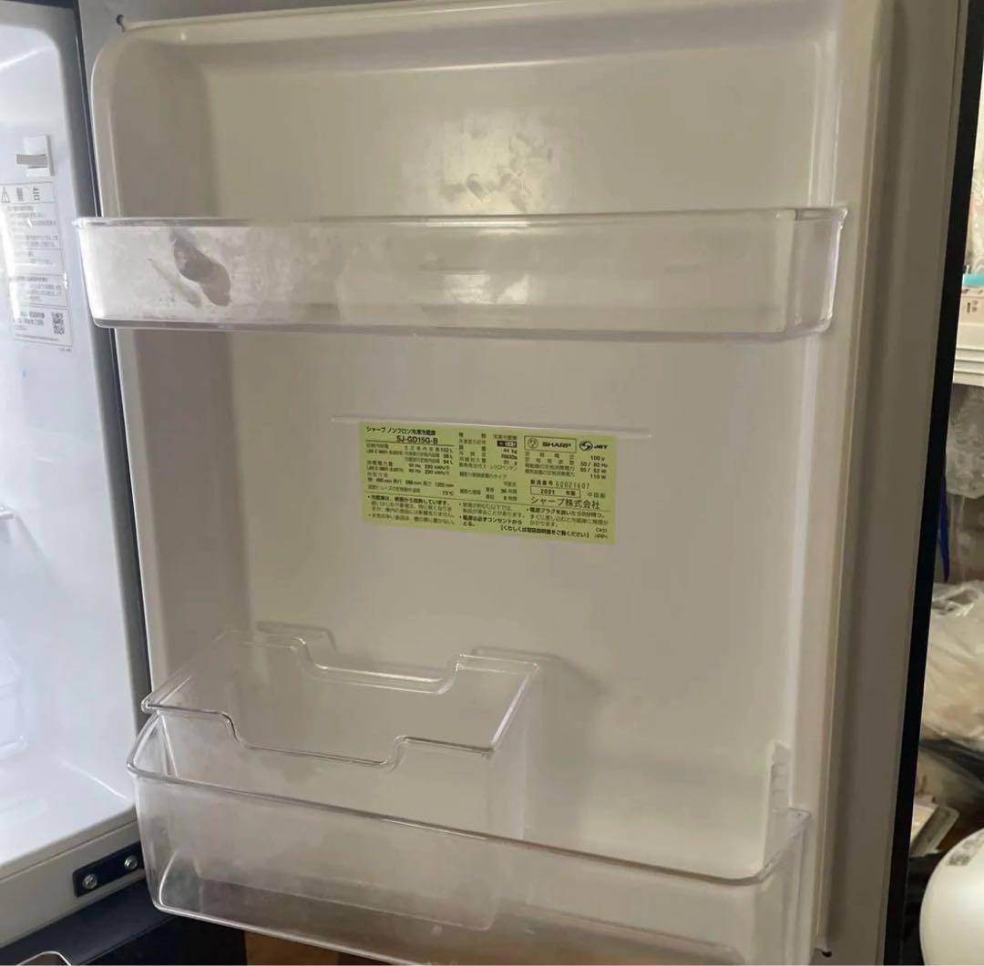 《SHARP》冷蔵庫 SJ-GD15G-B ブラック系 鏡面ドア