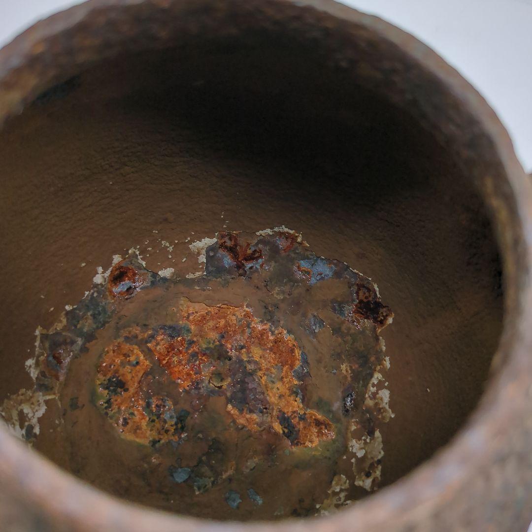 龍文堂造　安之介　造　鉄瓶　骨董品　時代物　名人　横在名　右読み　注ぎ口小