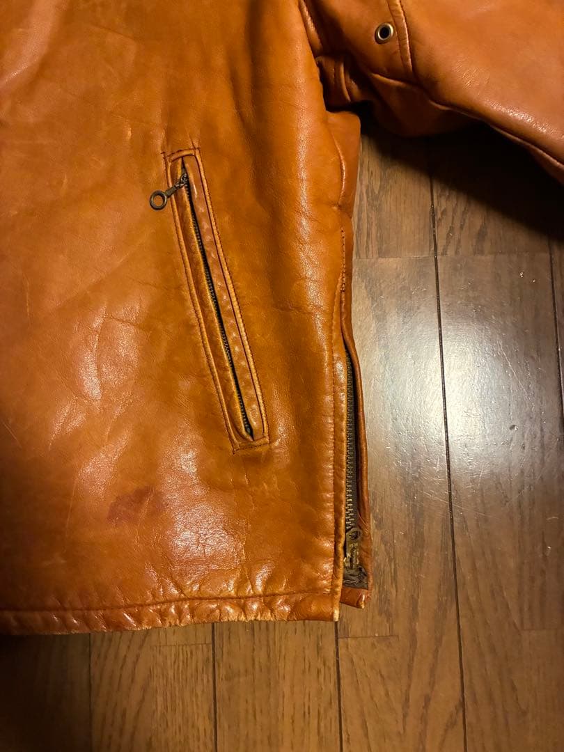 60s 70s THIS GENUINE LEATHER レザージャケット