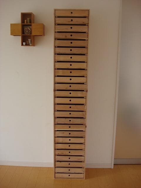 ★送料無料サイズ変更可能★A4丸穴25段引き出し無垢材木製書類ケースオーダー可能