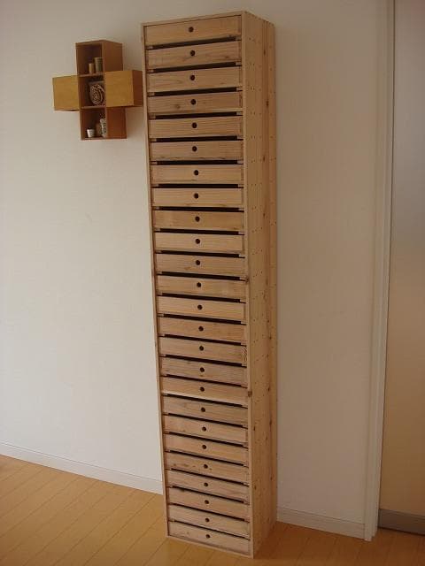 ★送料無料サイズ変更可能★A4丸穴25段引き出し無垢材木製書類ケースオーダー可能