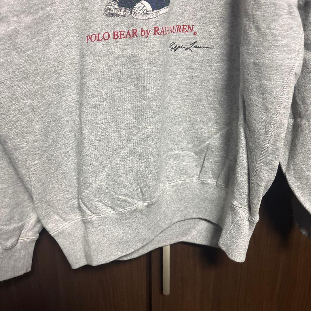 90s POLO Ralph Laurenポロベア パーカー グレー