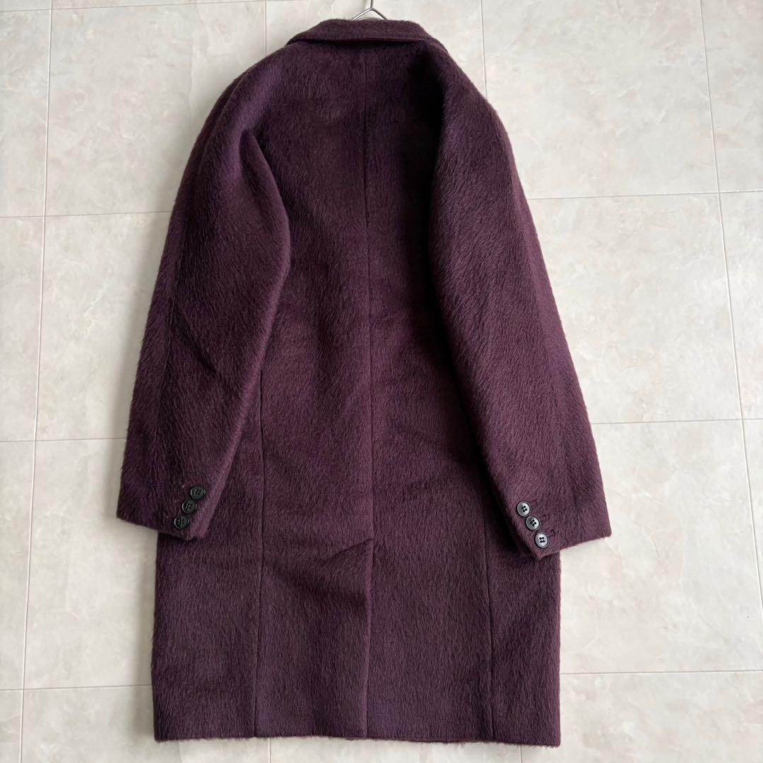 新品タグ付✨ルシェルブルー シャギーチェスターコート パープル 38 ウール