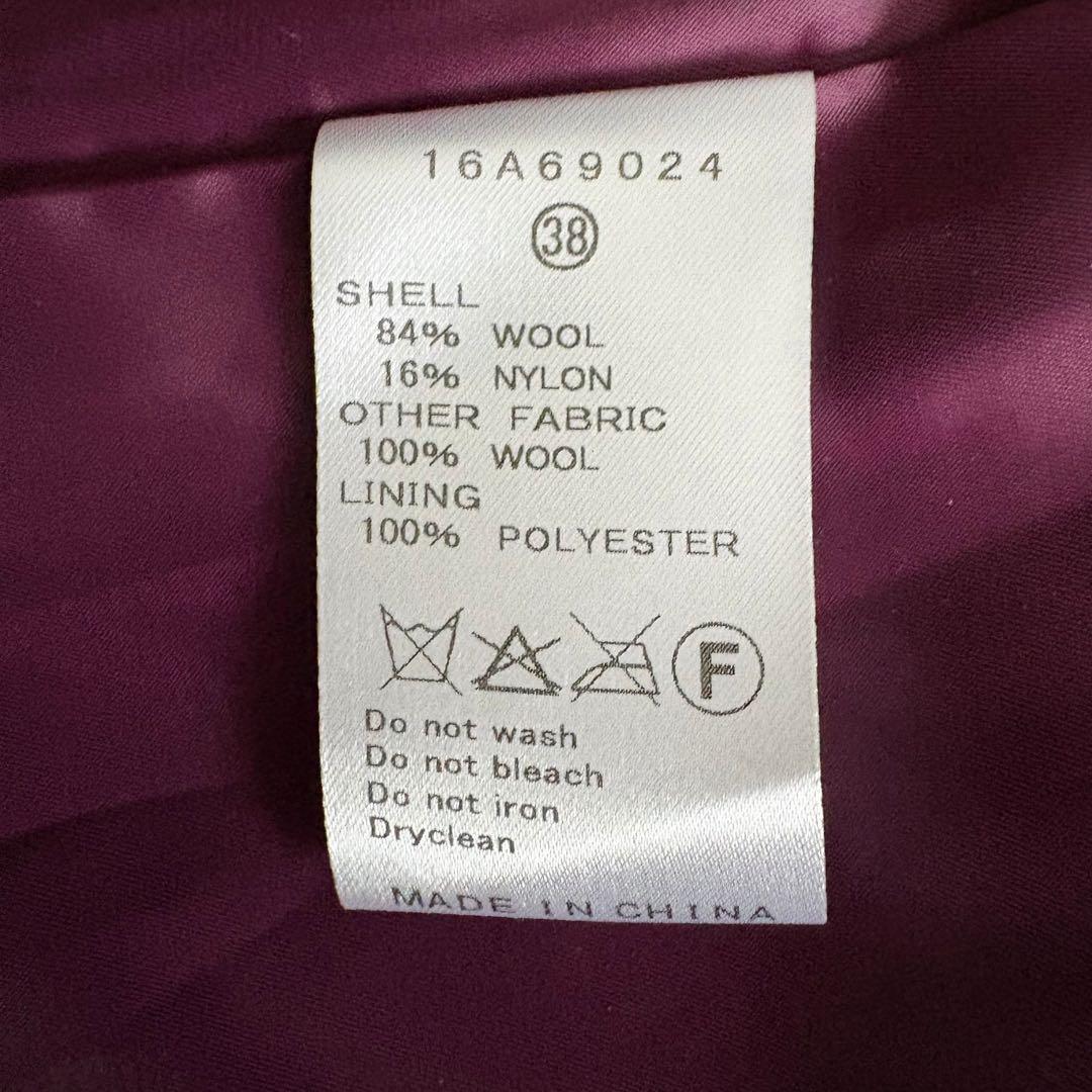 新品タグ付✨ルシェルブルー シャギーチェスターコート パープル 38 ウール