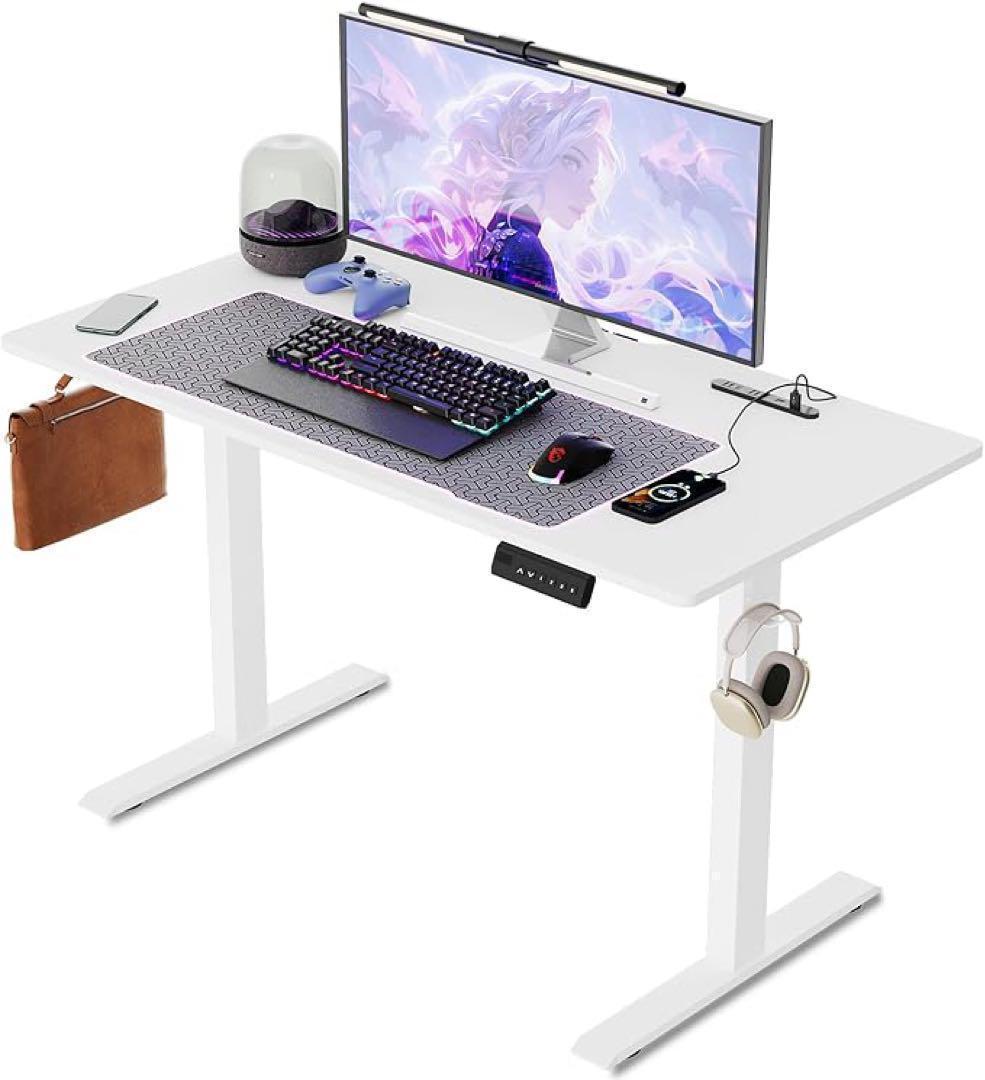 ゲーミングデスク 昇降式デスク 電動 USB×コンセント付き メモリー機能 静音