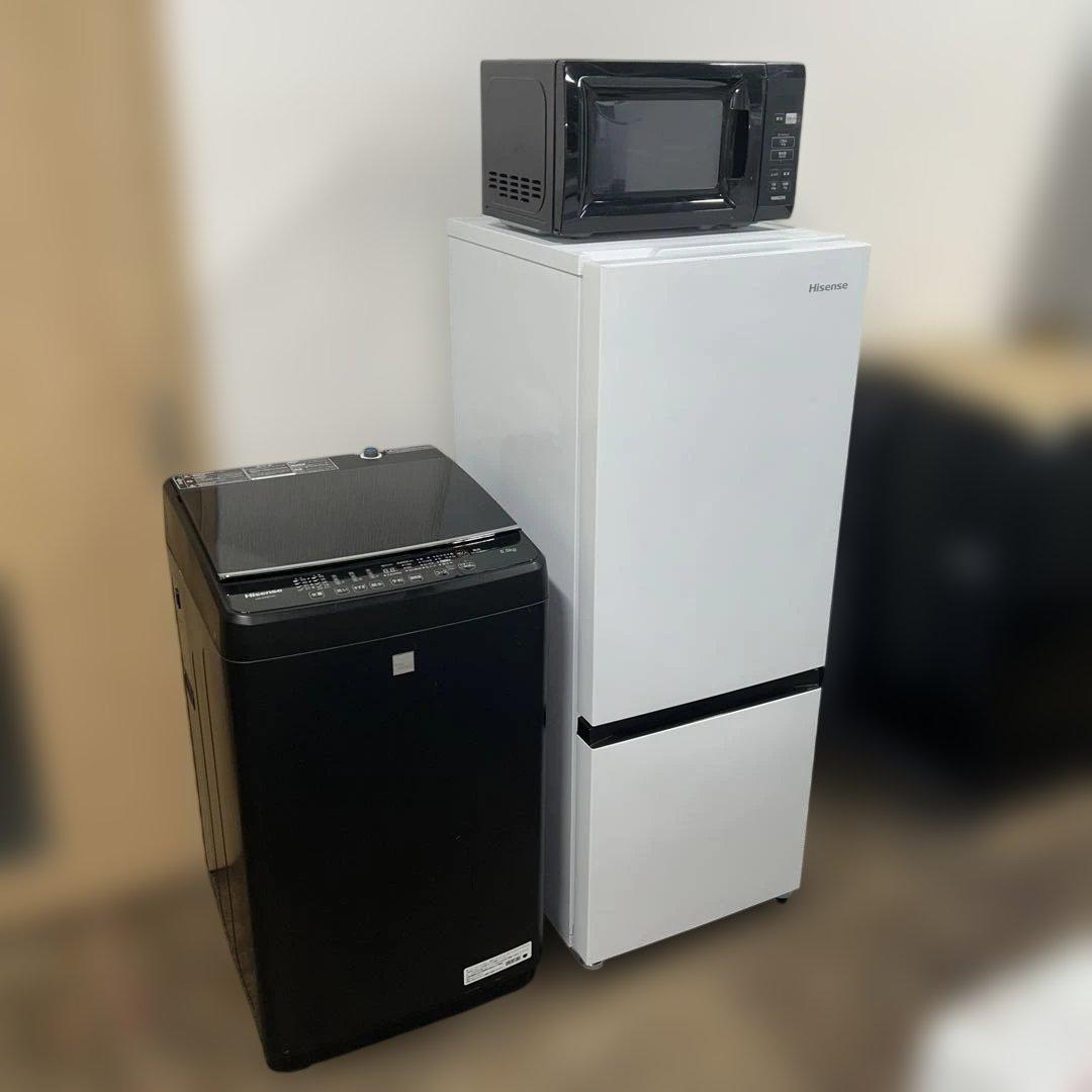 7139 【新生活家電3点セット】高年式 ハイセンス 冷蔵庫 洗濯機 電子レンジ