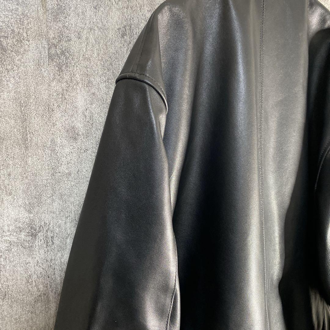 上質ラムレザー　圧倒的存在感 シングルライダース 3XL ゆるダボ 極上レザー