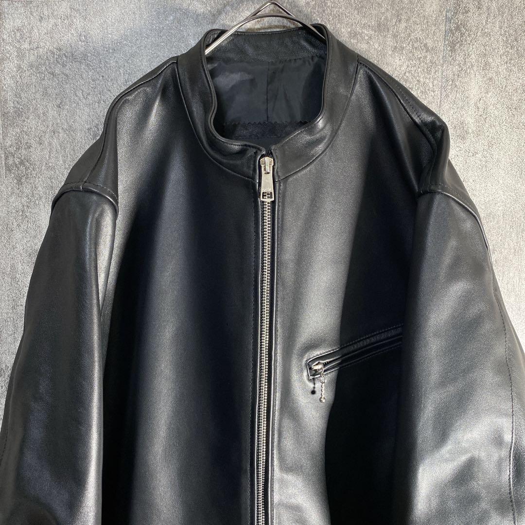 上質ラムレザー　圧倒的存在感 シングルライダース 3XL ゆるダボ 極上レザー