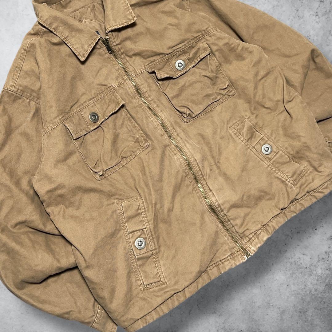 vintage中綿ダックジャケットデトロイトジャケットy2kキャメルM短丈古着