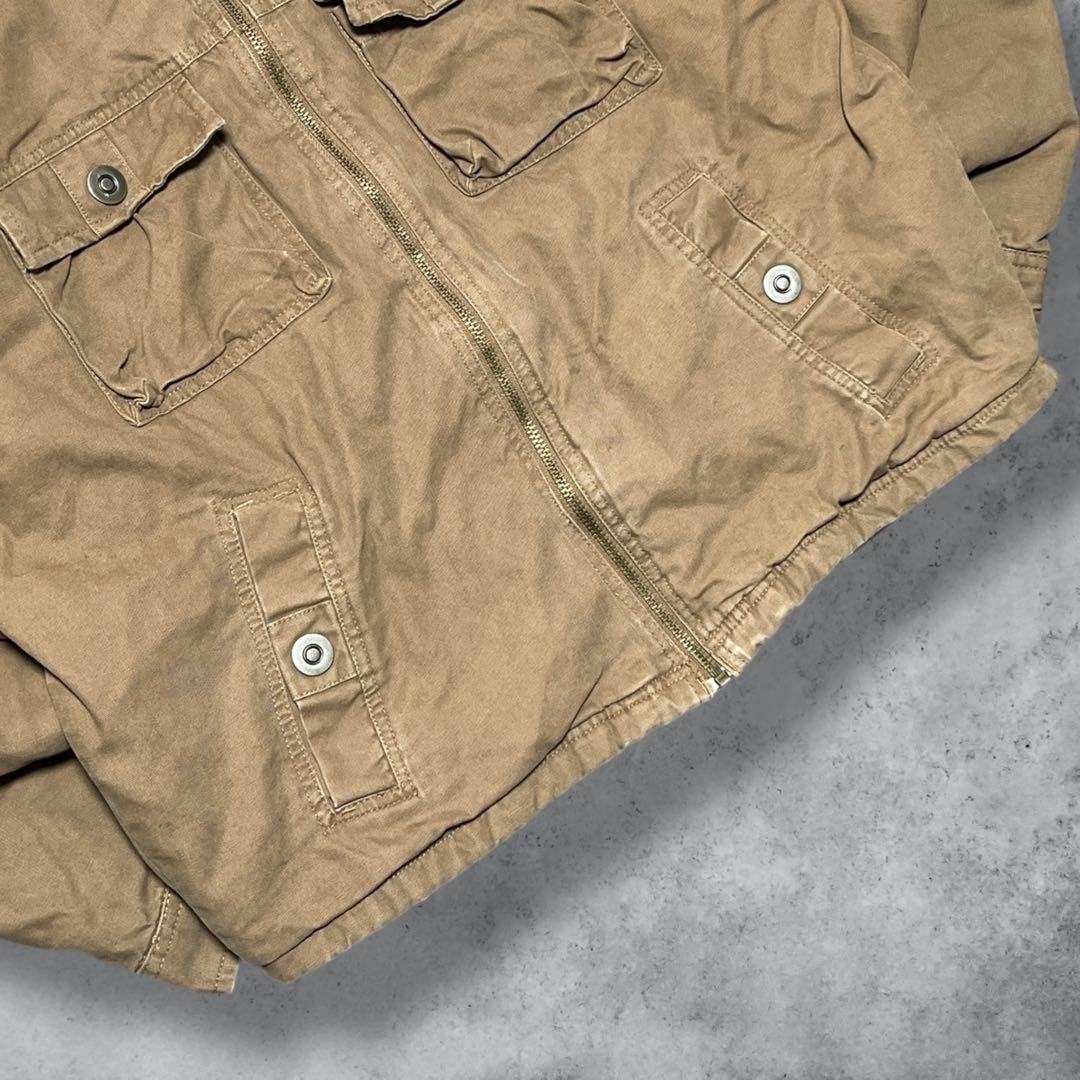 vintage中綿ダックジャケットデトロイトジャケットy2kキャメルM短丈古着