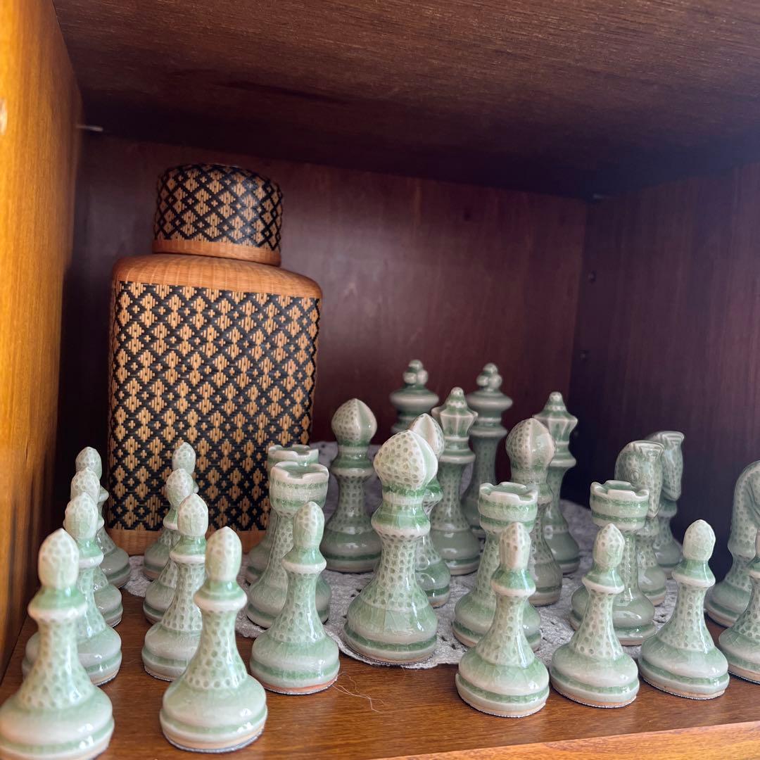 【新品未使用】タイセラドン焼チェス駒セット