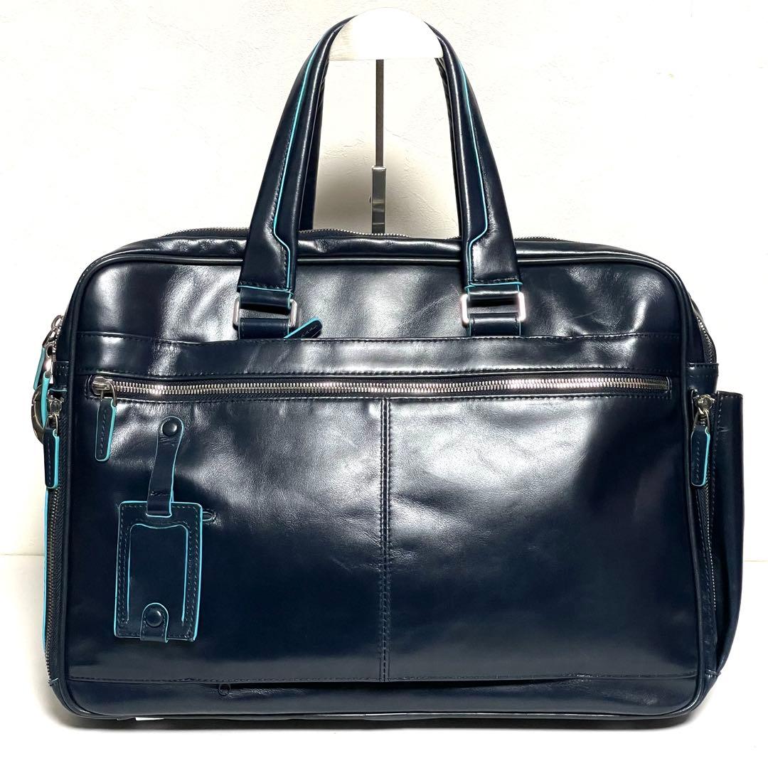 ✨希少美品✨PIQUADRO ブルースクエアコレクション 2wayブリーフケース