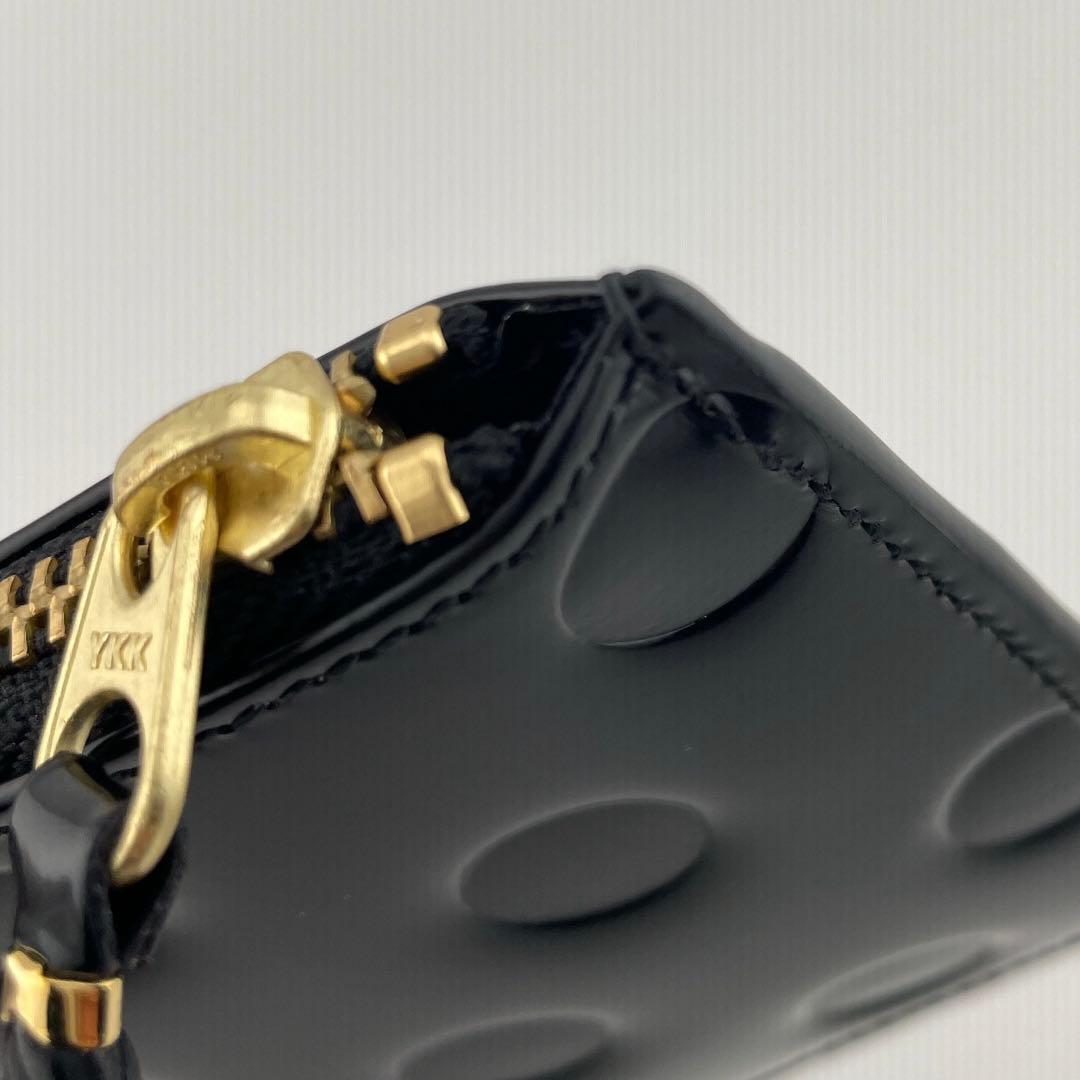 大人気✨コムデギャルソン 財布 L字ファスナー 本革 ポルカドット ブラック