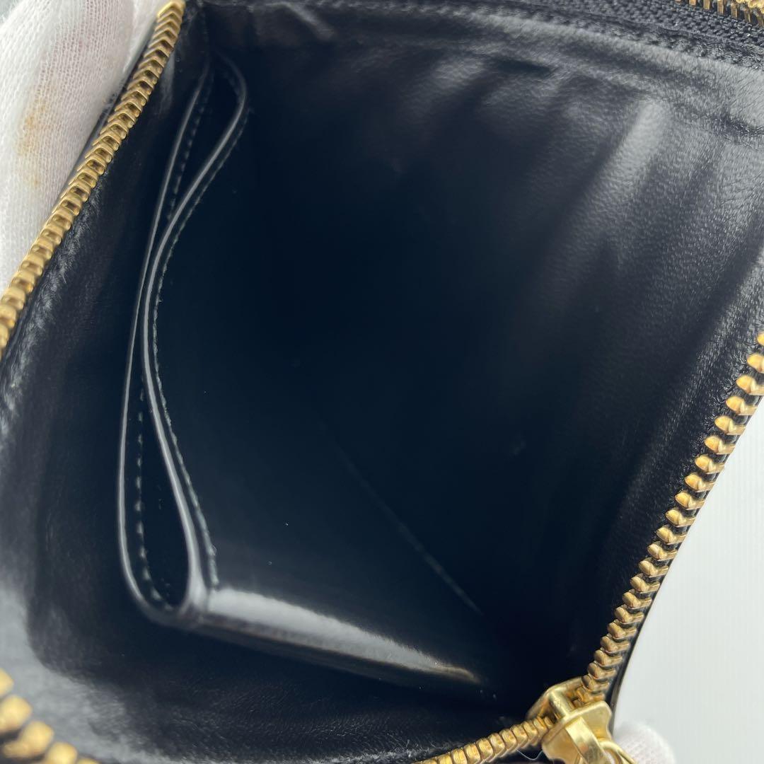 大人気✨コムデギャルソン 財布 L字ファスナー 本革 ポルカドット ブラック