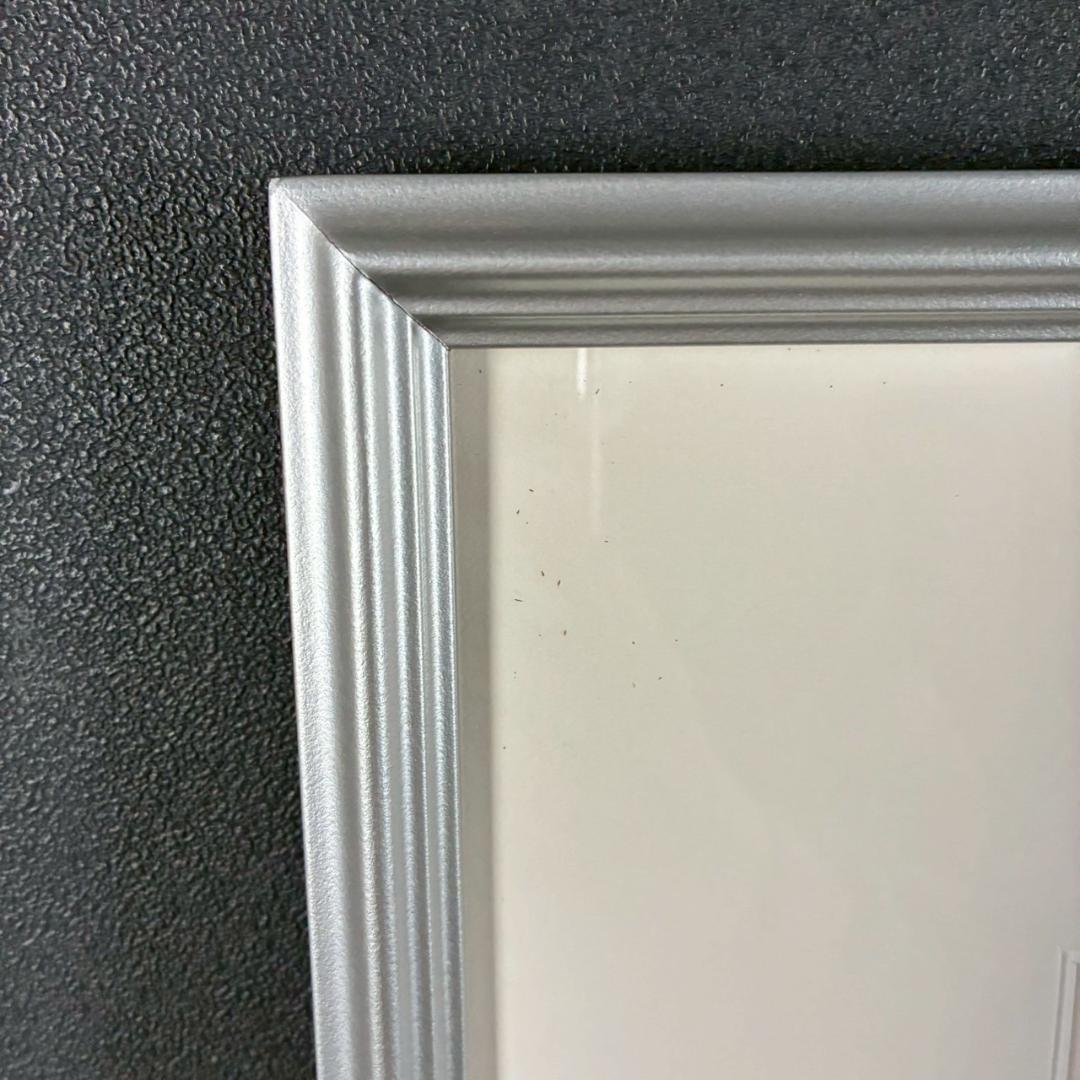 美品 藤田吉香「白い花」リトグラフ 直筆サイン・落款入り 額縁入り