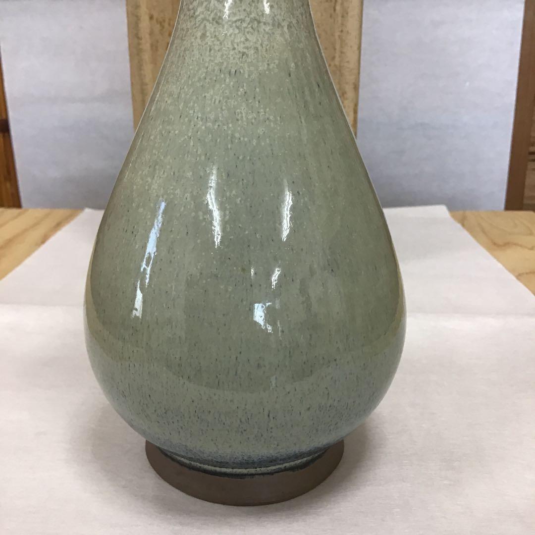 華道道具 高取焼 花入 雪山窯 鬼丸碧山 造 N６８３Ｈ