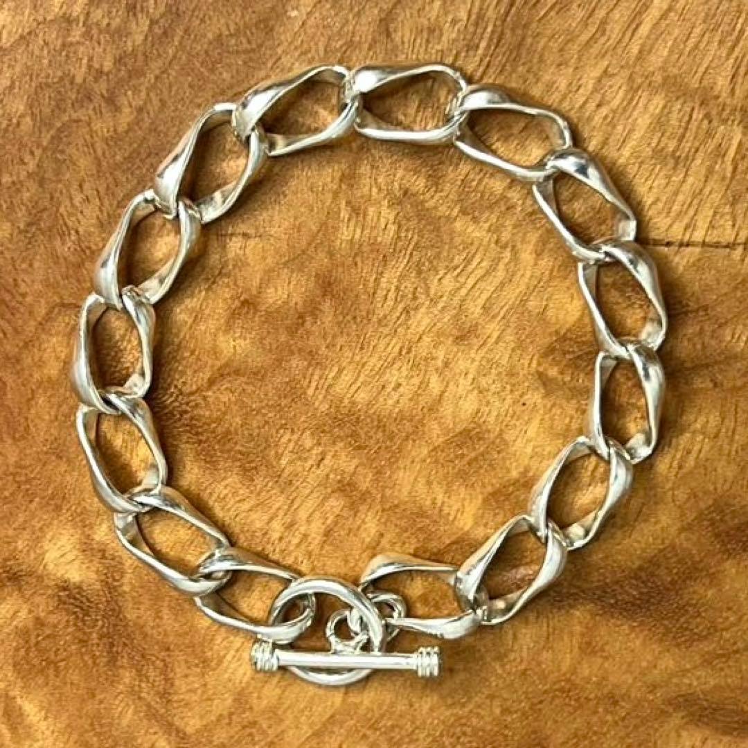 USヴィンテージ シルバー ウェーブリンク ブレスレット 925
