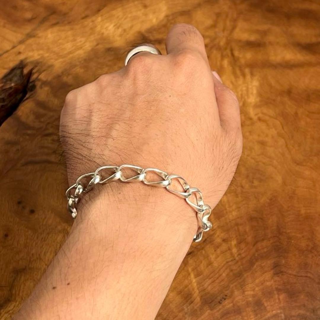 USヴィンテージ シルバー ウェーブリンク ブレスレット 925