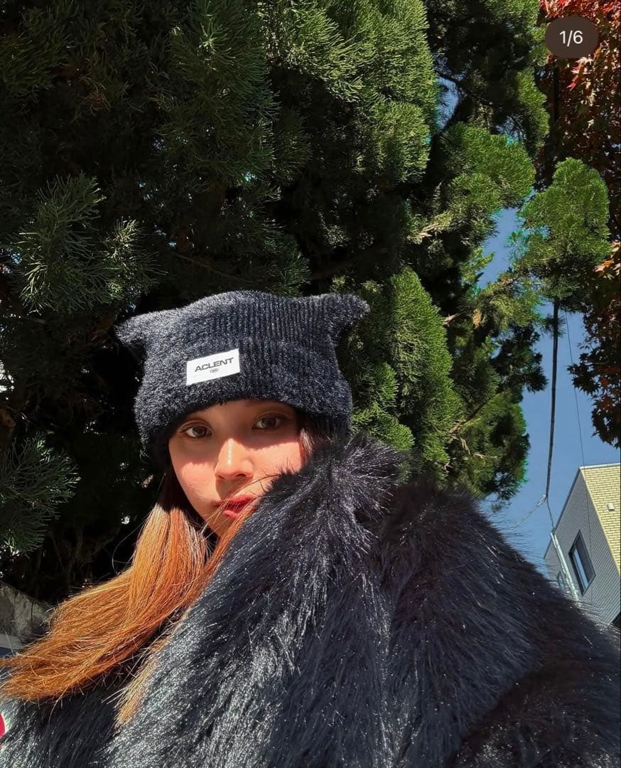 aclent イヤーフラップニットキャップ　猫耳　ニット帽