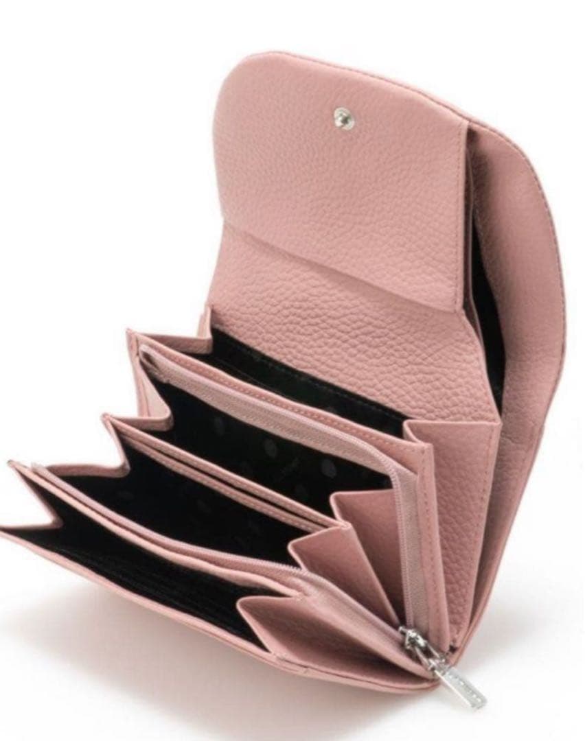 新品☆ジルスチュアート シボ革 レザー 二つ折り財布 ルナティ ☆ピンク