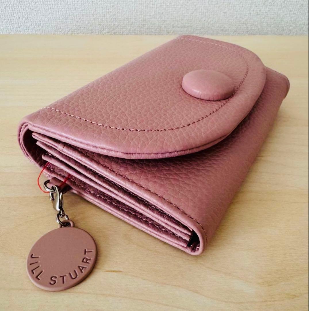 新品☆ジルスチュアート シボ革 レザー 二つ折り財布 ルナティ ☆ピンク