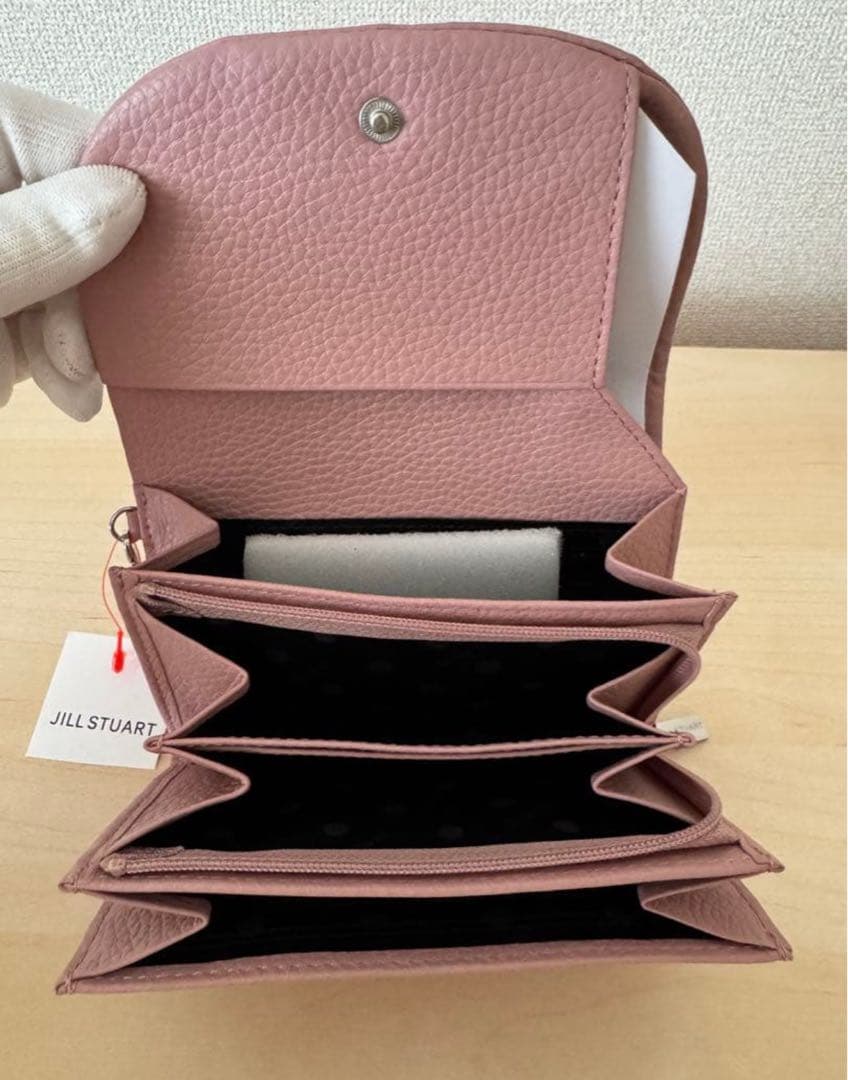 新品☆ジルスチュアート シボ革 レザー 二つ折り財布 ルナティ ☆ピンク