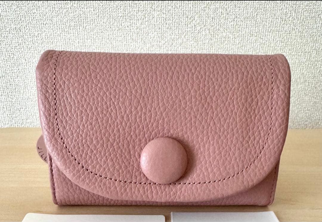 新品☆ジルスチュアート シボ革 レザー 二つ折り財布 ルナティ ☆ピンク