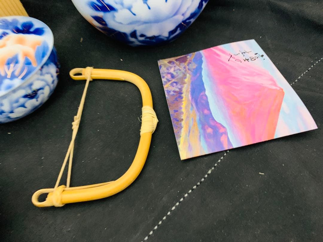 深川製　茶器揃　有田焼　急須　蓋付湯呑み5客　共箱付き