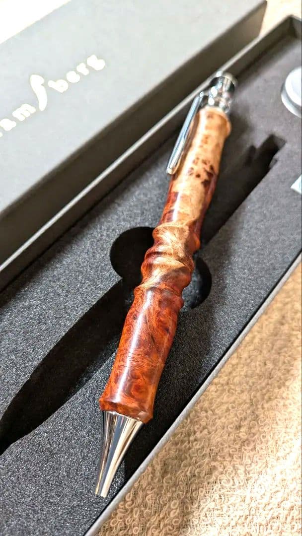 Flamberg 花梨瘤紅白杢（極上杢）　サンピューラ　ボールペン