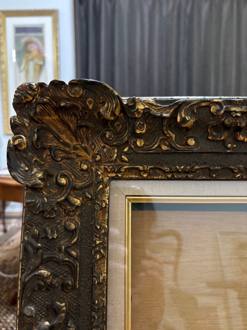 油絵額縁 額縁 アンティーク　ブロンズ 油彩額