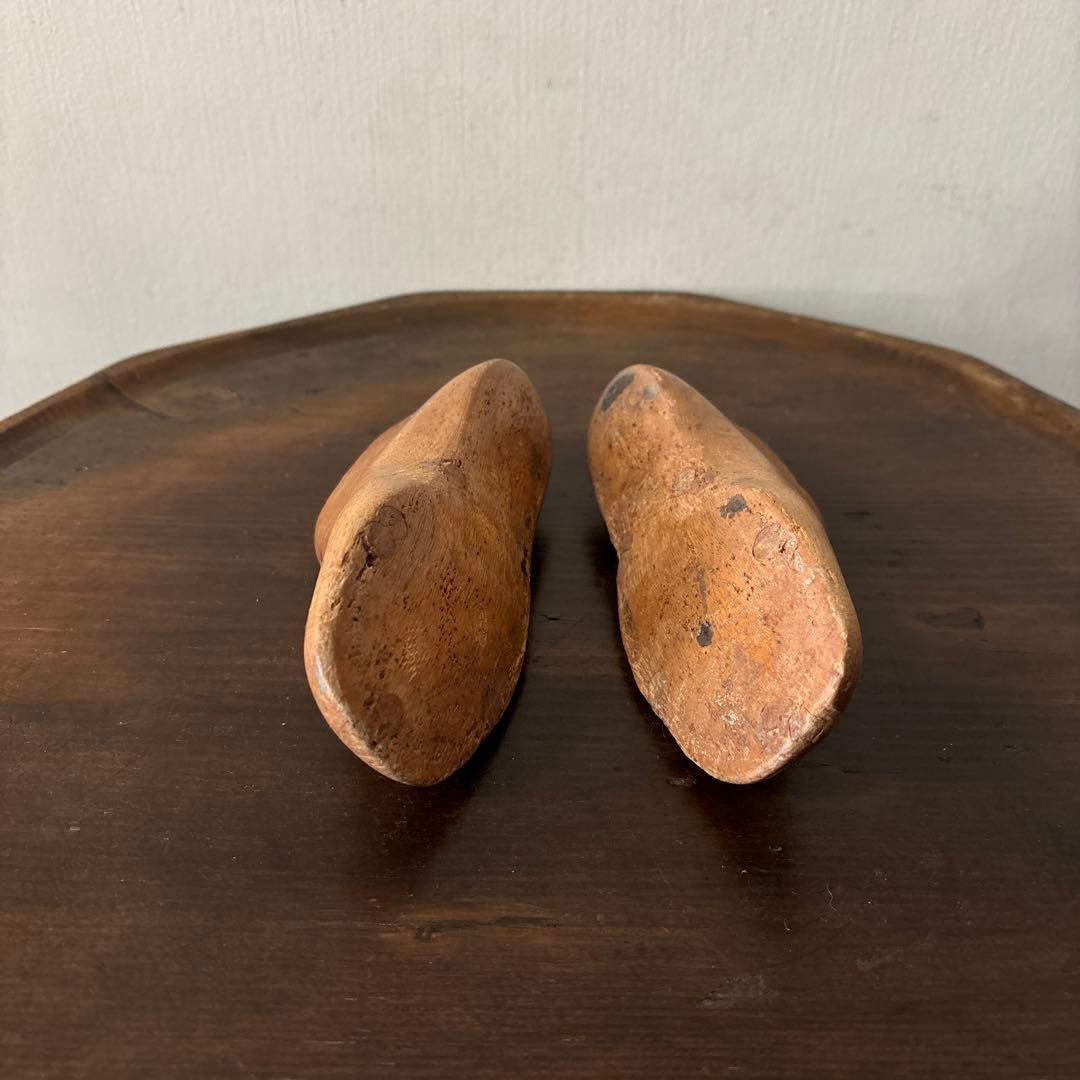 アンティーク 子供靴木型　フランス　木靴　不揃い古道具　骨董　ガーデニング　李朝