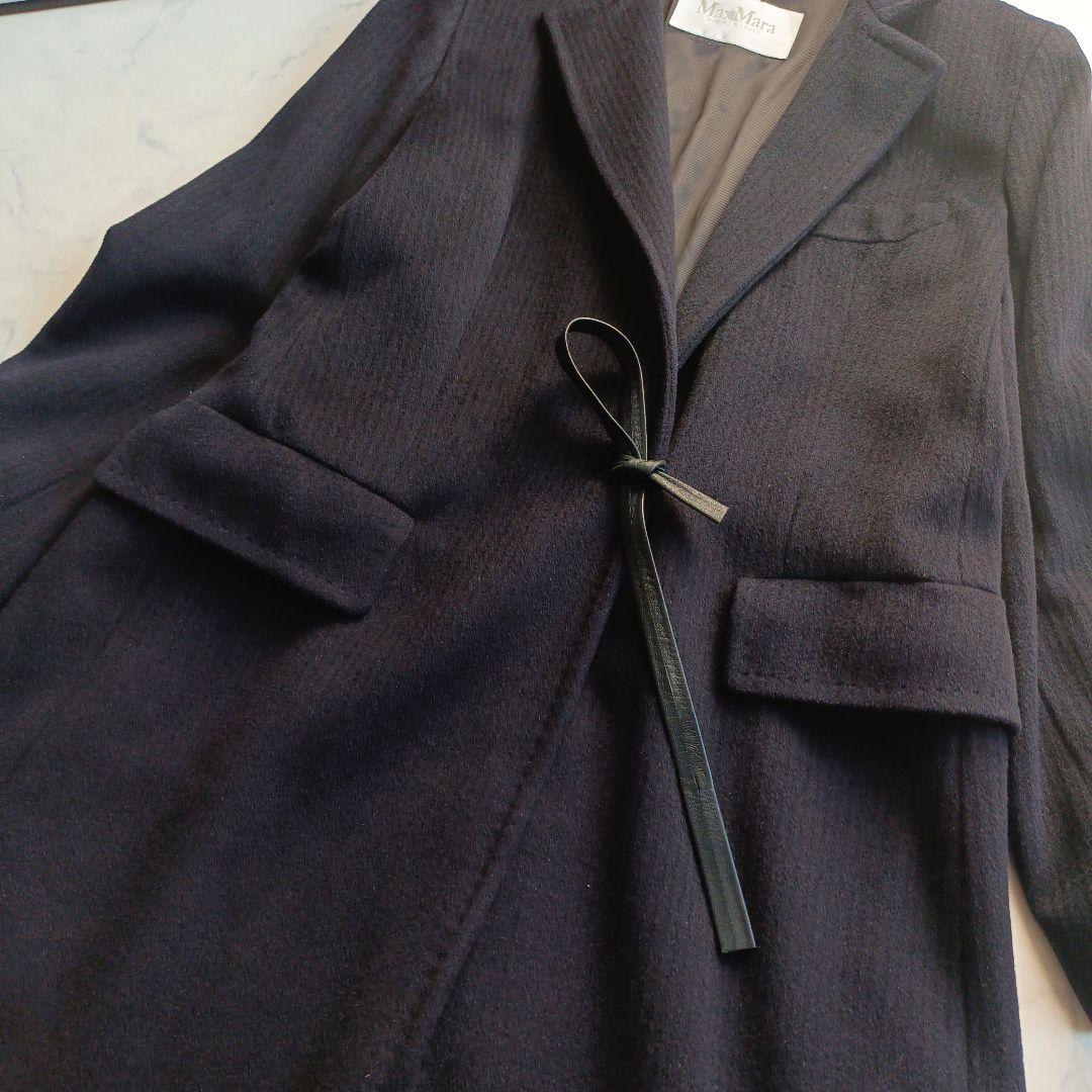 最高級 白タグ マックスマーラ アルパカ コート　ネイビー　38