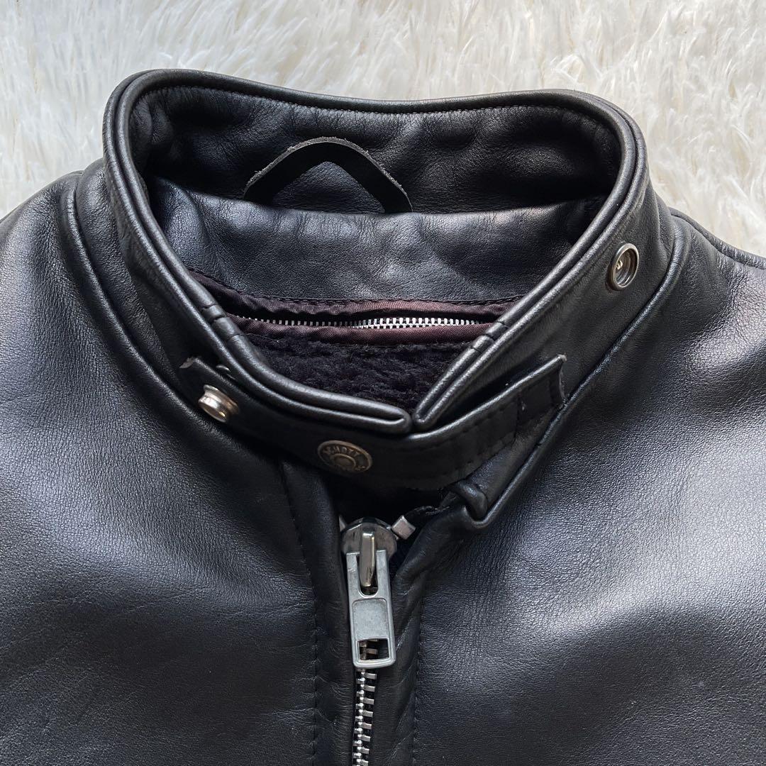 人気✨schott 641 レザージャケット　シングルライダース　38 ブラック