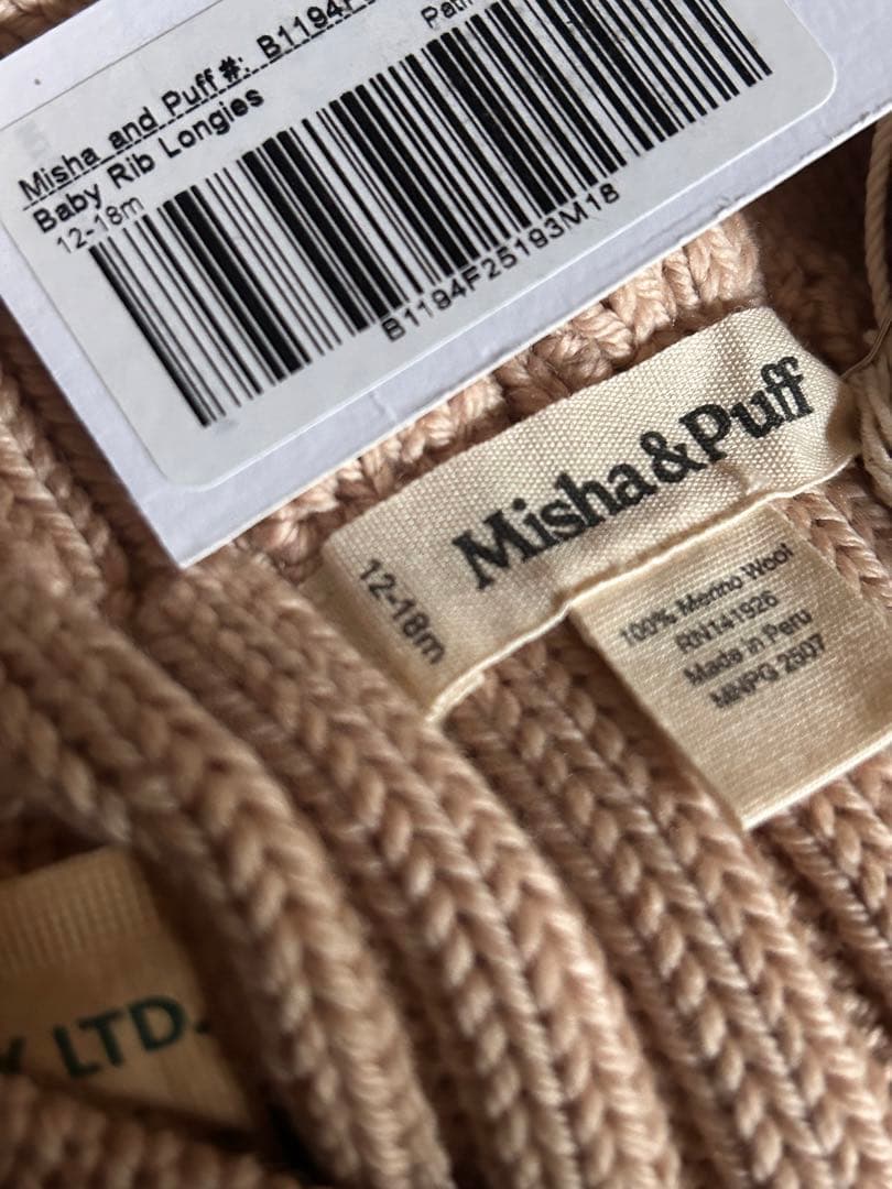 レッグウェア misha&puff Rib Longies Patina 12-18m