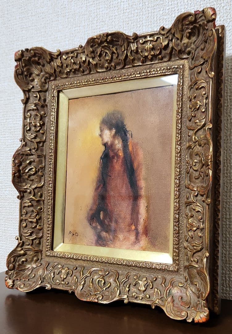 平野遼「少女」油彩０号　真作