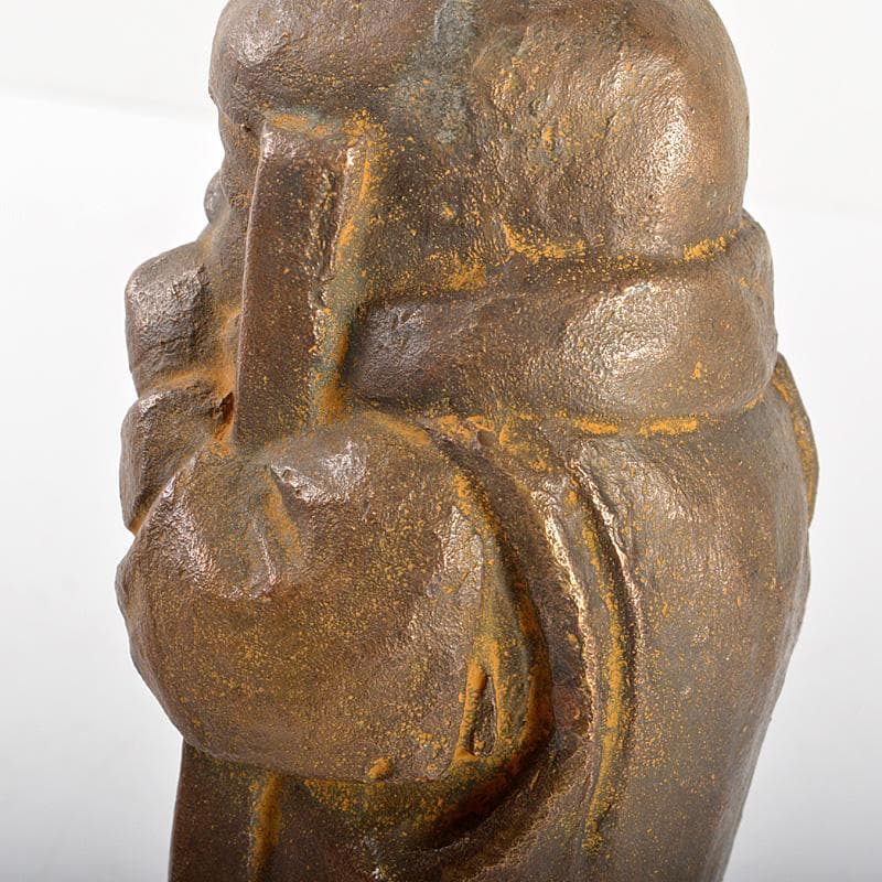 中国　鋳銅　冬晨　置物　箱付　C　6026