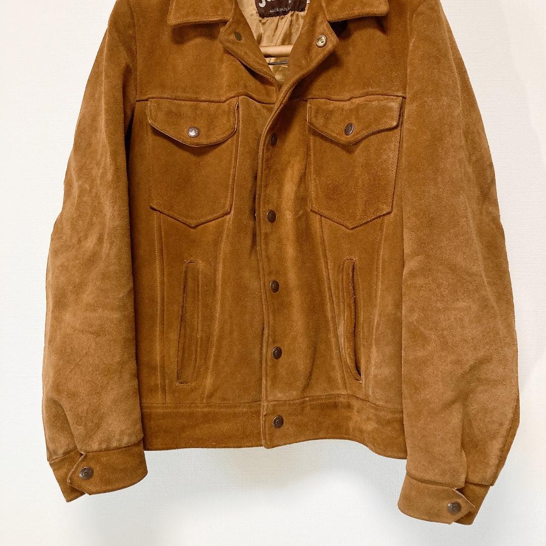 Schott スウェード トラッカージャケット レザージャケット ブラウン 34