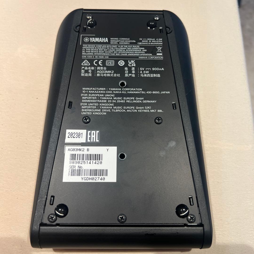 Yamaha AG03 MK2 マイク