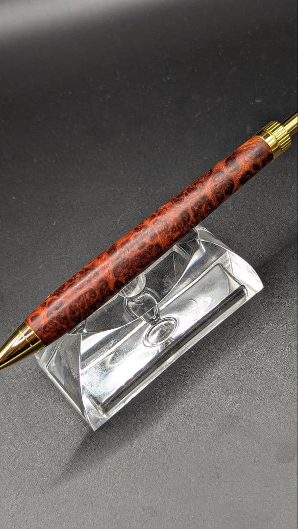 464ペン工房翌檜　極上　本花梨　瘤杢　木軸シャーペン　ボールペン