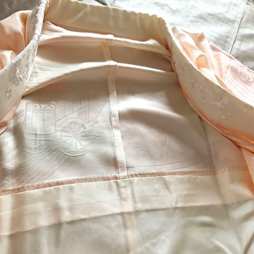 京都きもの友禅　振り袖　帯　長襦袢　3点　金彩　絞り　牡丹　蝶