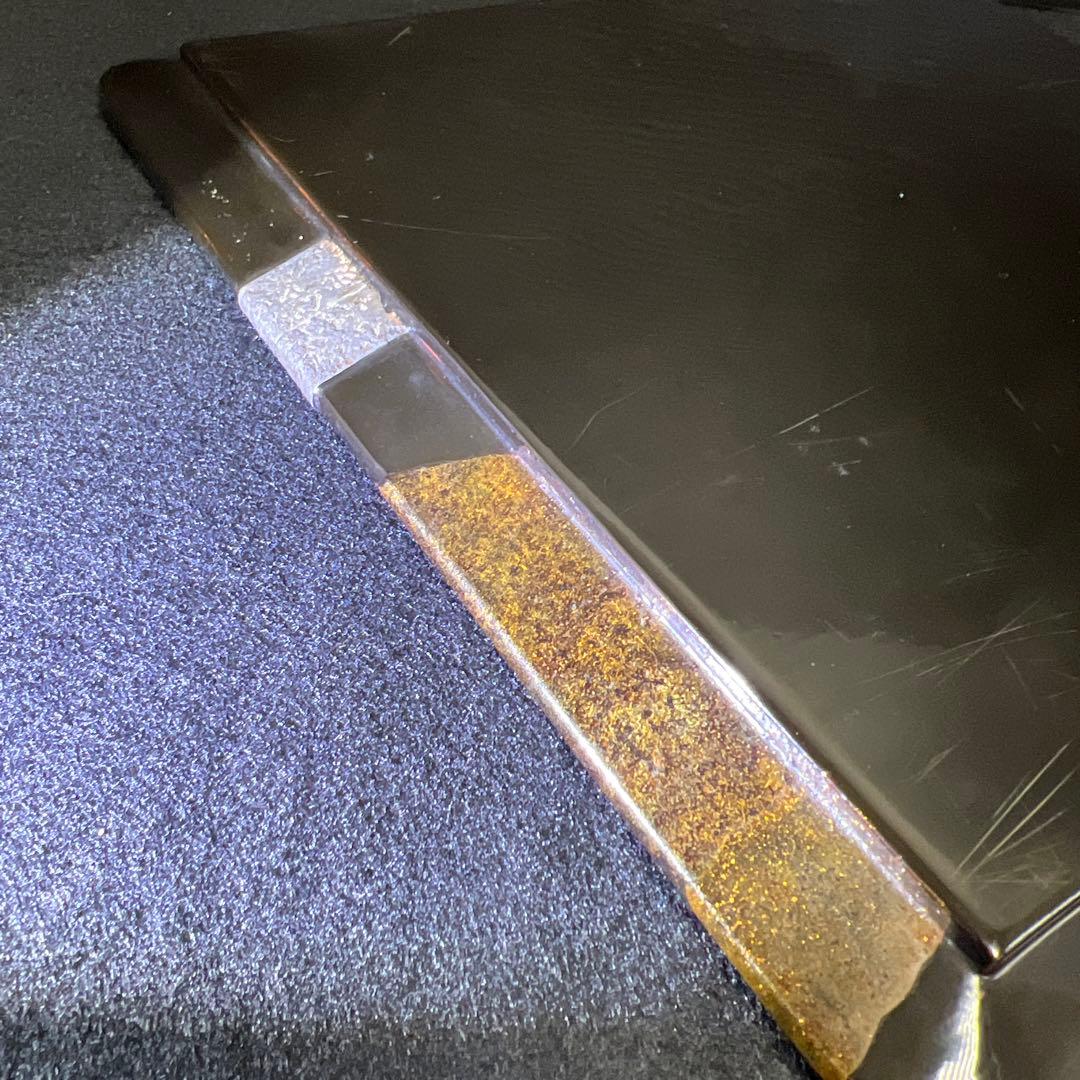 専用　時代盛蒔絵　八橋図盆　木箱付　幅25.8㎝　東Y7-1229☆2Fトヒルト