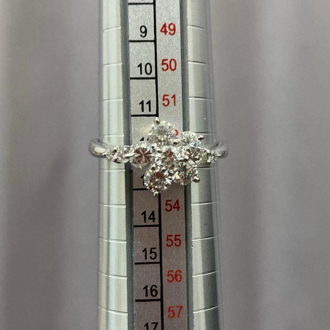 [新春セール]ダイヤモンドリング　PT900 12号　フラワーリング