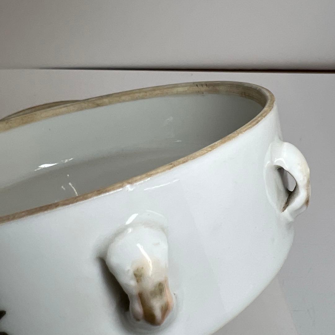 中国清時代　粉彩　四段重　高さ約18㎝　木箱付　トコオ　東さ8-0126☆2F