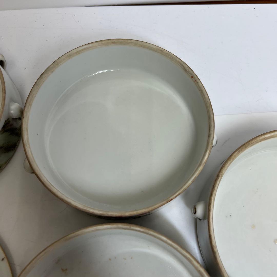 中国清時代　粉彩　四段重　高さ約18㎝　木箱付　トコオ　東さ8-0126☆2F