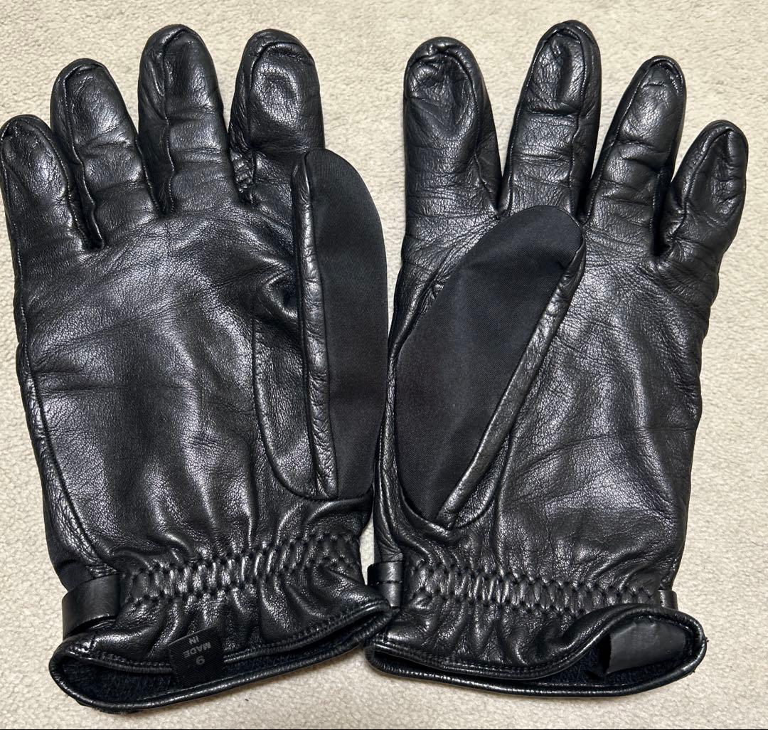 PRADAレザー ブラック 裏地カシミアサイズ9