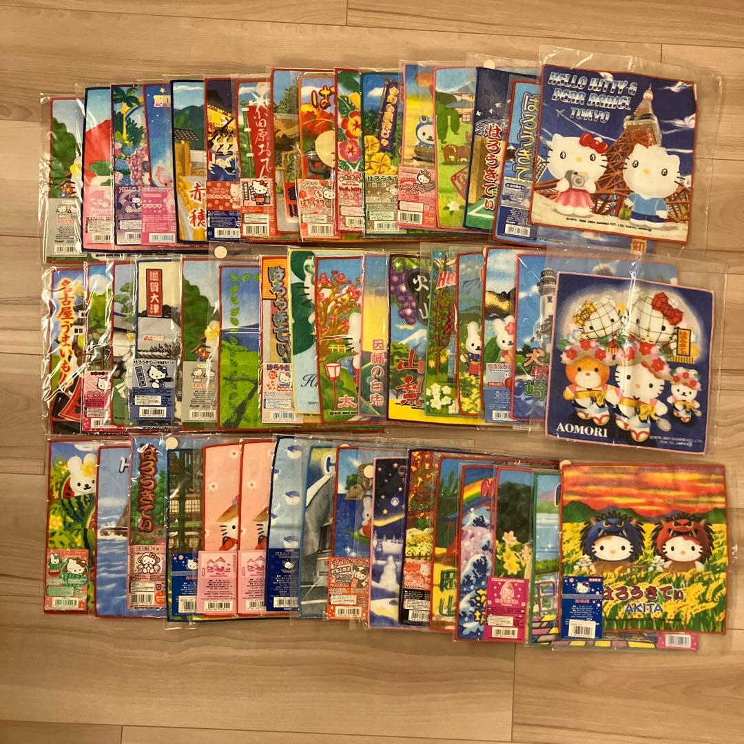 ハローキティ　ご当地プチタオル　まとめ売り(48枚)